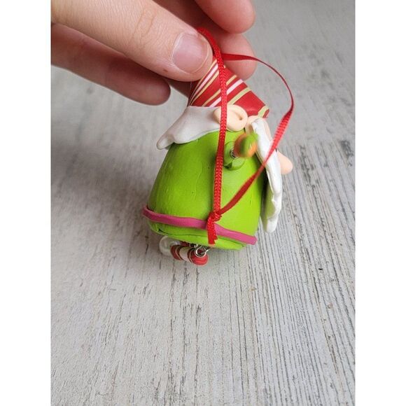 Cute clay dough dangling feet Santa Claus spring hand elf helper ornament Xmas - Picture 6 of 6